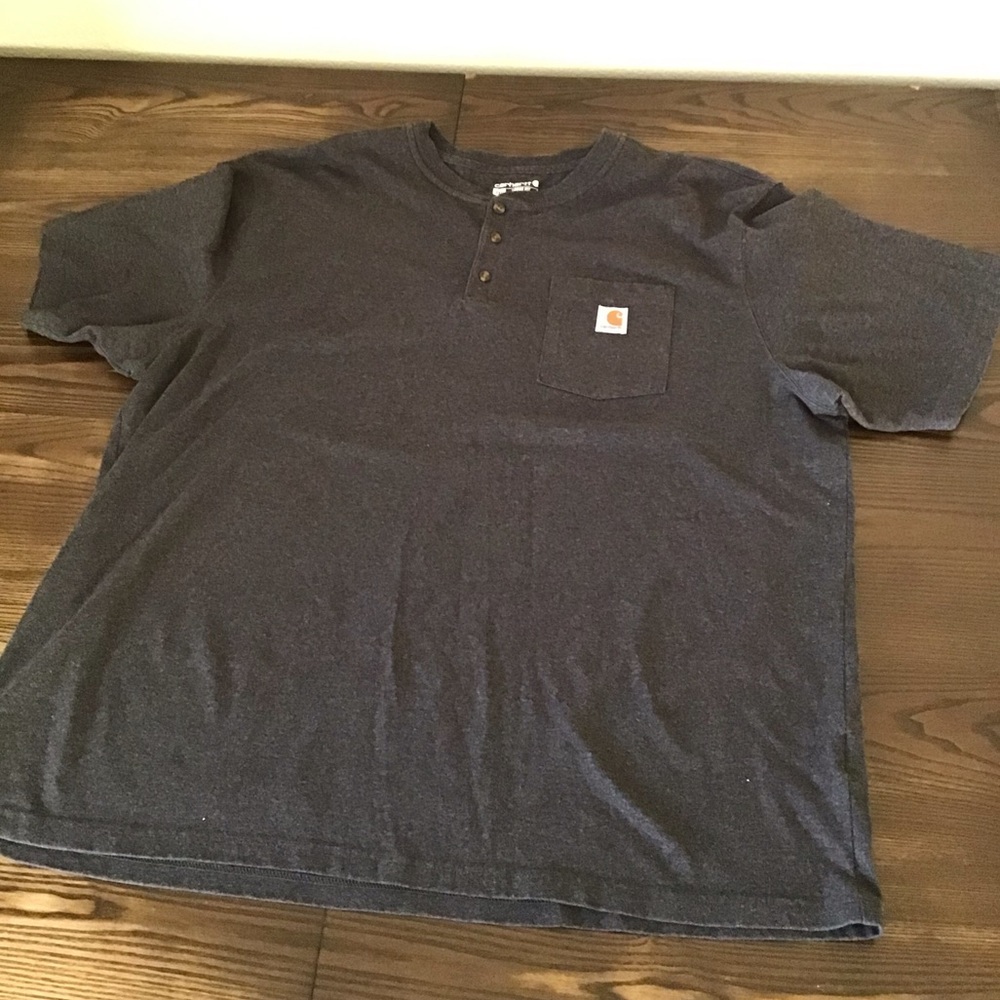 Carhartt Men's charcoal grey Henley Shirt - Picture 13 of 14